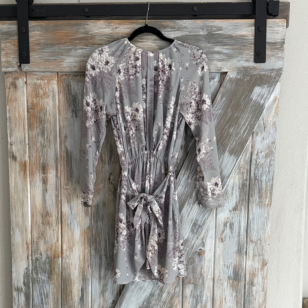 Sheike Floral Gray and Purple Dress